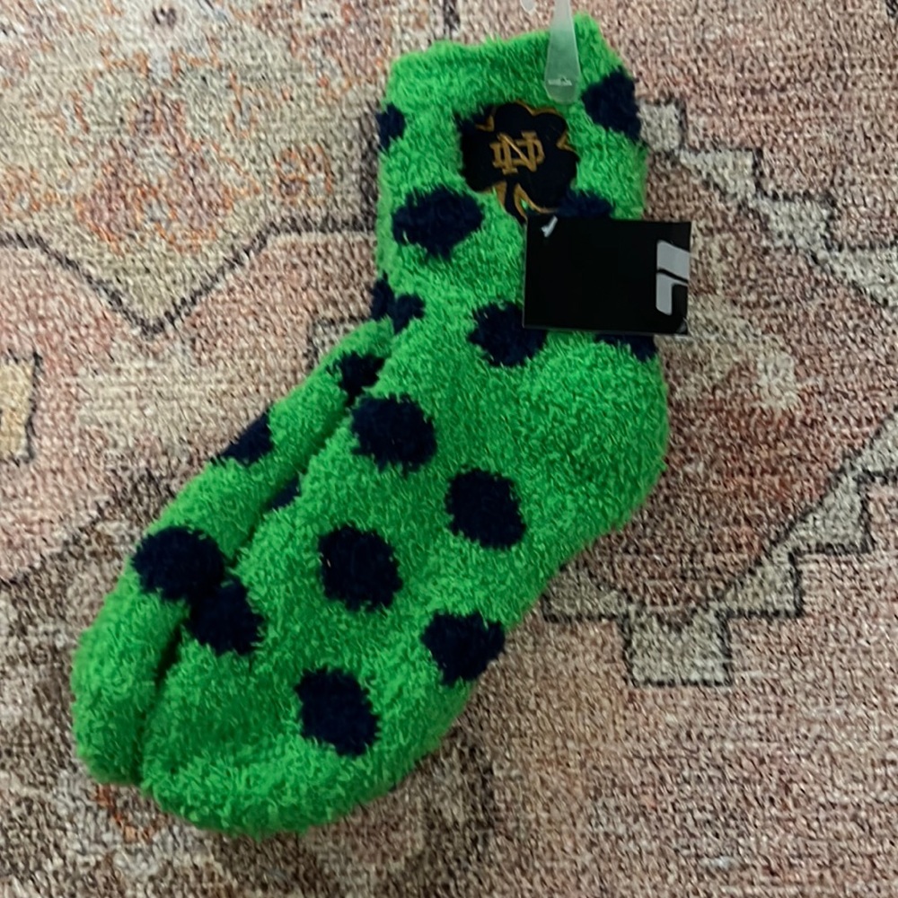New with Tags Norte Dame Fuzzy Socks